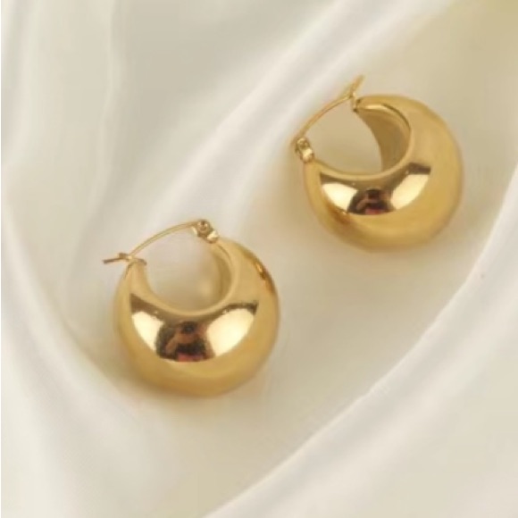 18k Gold Plated Titanium Hoops 1